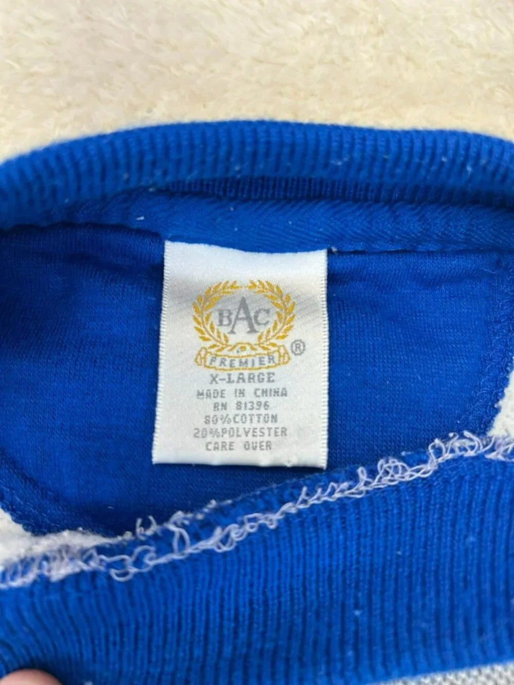 Vintage Denver Broncos Grey Sweatshirt Blue Trim Embroidered Logo BAC Size XL - Picture 3 of 6